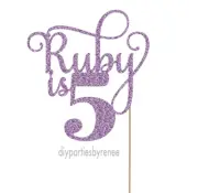 Cake Topper - Five - 5th - 20+ Colours - NEXT DAY POST - Any Name & Age