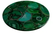16" Green Agate table Top semi precious stones Handmade home decor