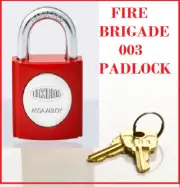 Lockwood Fire Red 003 Padlock + keys 225/40/119 Fire Brigade padlock 003 key