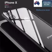 Glass Crystal Clear Back shockproof Bumper Case for iPhone X