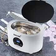 MAXKON 48,000 Hz Ultrasonic Jewellery Cleaner, 600ml Small Homes Watch Cleaning Machine, 5-Stage Timer Settings, Damage-Free Glasses, Clock, Precious Metal, Dentures, Shaver, Mouthpiece, Holder