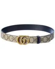 Gucci Gg Marmont Reversible Gg Supreme Canvas & Leather Belt Women's 70