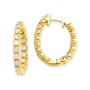 14k Yellow Gold VS Real Diamond Earring