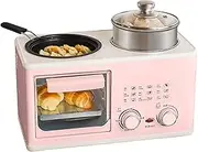 Versatile Breakfast Maker,4 in 1 Breakfast Maker Machine Equipped with 1l Electric Cooking Pot,Small Household Oven,Large Capacity Baking Area, Cooking Station with Timer for Apartments Kitchenettes