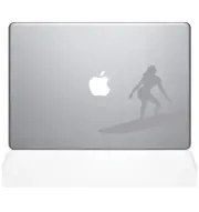 The Decal Guru Catching Some Waves Decal Vinyl Sticker, 15" MacBook Pro- Silver