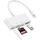 Portable 4in1 USB Camera Adapter for iPhone SE 3rd Gen 2022, Fast Data Transfer