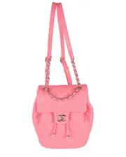 Chanel Pink Quilted Leather Drawstring Backpack Handbag (Authentic Pre-Loved)