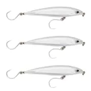 3x Rapala 14cm Saltwater X Rap Long Cast Shallow Minnow Fish Lures - Ghost
