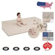 Soft Velvet Memory Foam Play Mat for Kids - Easy Clean Non-Slip Design, 79"x59"