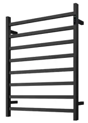 Matte Black Heated Towel Rail rack Square AU standard 1000*850mm wide 8bar Timer