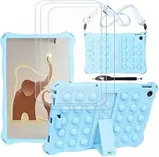 Cover for Xiaomi Pad 6 + 3 HD Tempered Glass, Silicone Shell Bumper Protective Back Case - Scratch Screen Protector (11,0"), Lanyard + Touchscreen Pen, Blue1