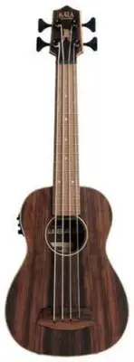 KALA u-Bass Striped Ebony, Fretted, Metal Round Wound Strings, With Deluxe Bag +