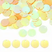 2100Pcs Flat Round Sequins, 10mm/0.4 Inch Loose Paillettes for Craft, AB Yellow