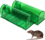 2 Pack Mouse Traps Humane Mice Rat Mouse Traps Indoor for Home Catch and Release with NO Kill - Reusable Mouse Trap for Small Rodent, Voles, Hamsters, Moles Catcher That Works - Small