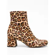 [Chie Mihara] Chie Mihara 60mm Muki Leopard-print Block-heel Ankle Boots 36 IT BROWN/BROWN