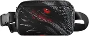 [XYMZR] Black Dragon Red Eye Fanny Pack Hip Bag Belt Bag for Women Man Fashion Waist Pack Water-repellent Crossbody Bag for Halloween Costumes Running Hiking Jogging Travel Sport, Multi-colored, one