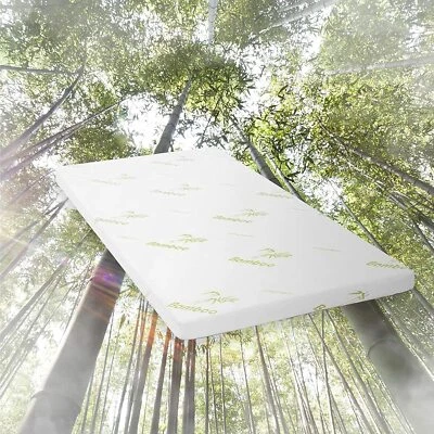 Soft Memory Foam Mattress Topper with Bamboo Cover Single Double Queen King Size