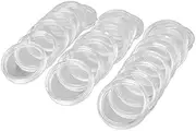Voniecop 100Pcs 21mm Round Clear Plastic Coin Holder Capsules Box Storage Clear Round Display Cases Coin Holders