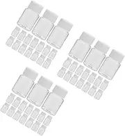 FOMIYES 3sets Separate Sampling Bottles Hand-held Storage Basket Foldable Fishing Net Square Storage Basket Squeeze Machine Soap Dispenser Jewelry Hot Melt Glue Hanger Transparent 25pcs*3