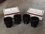 Vintage AVON 1876 Cape Cod Collection Set Of 4 Footed SHORT Tumblers Glasses NEW