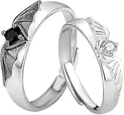[YangQian] Matching Couple Gifts for Him Her Anniversary Birthday Gifts for Girlfriend Bf Husband Wife Adjustable Couple Rings Gift Idea