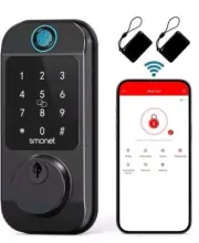 Smart WiFi Door Lock Deadbolt: SMONET Keyless Enrty Front Door Alexa Fingerprint