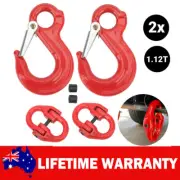 2PCS 6mm Hammerlock + Eye Slip Hook for Chain Caravan Trailer Connecting Extend