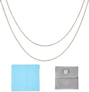 [PH PandaHall] Pandahall 1M Real Rose Gold Plated Chains 925 Sterling Silver Cable Chains 1.5mm Permanent Jewelry Chains for Jewelry Making with Polishing Clothe & Velvet Bags