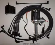 small cap CHRYSLER 1973-1978 400 BLACK HEI Distributor + Spark Plug Wires + Coil