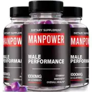 3 PACKS ManPower for Men, T Booster, Man Power Male Support Gummies USA MADE