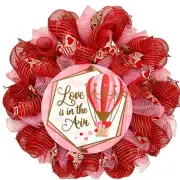 Valentines Day Wreath Love is in the Air Handmade Deco Mesh