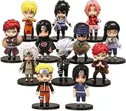 12 pc Naruto Action Figure Toy Set for Fun Entertainment Collectibles Study or Office Desk Wall Shelf Decorating Cake Topper car Dashboard showpiece