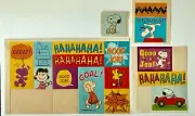VINTAGE Sticker Set by PEANUTS SNOOPY FRIENDS Woodstock Linus Red Car Great Job