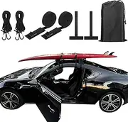 Universal Soft Roof Rack Pads - Luggage Carrier System with Kayak/Surfboard/SUP/Canoe Compatibility | Includes 2 Tie-Downs, 2 Quick Loop Straps, and Storage Bag (l)