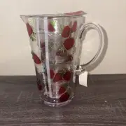 Summer Splash Pitcher & 3 Glasses painted Strawberry