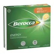Berocca Energy Orange Flavour Effervescent Tablets - 60 Pack