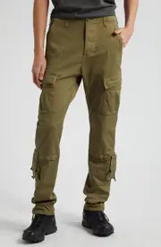 John Elliott Cotton Stretch Twill Tactical Cargo Pants in Army at Nordstrom, Size Small