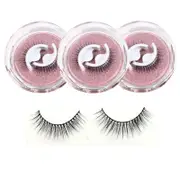 Nevenka 3 Pairs False Eyelashes Self Adhesive Waterproof Reusable No Glue Needed-4