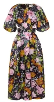 Aje Dress Size AU12 US8 Floral Mimosa Cut Out Midi Dress Bow Tie Back