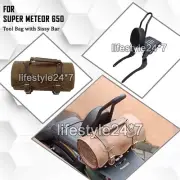Fit For Royal Enfield Super Meteor 650"Sissy Bar With Leather Toll Roll Bag"