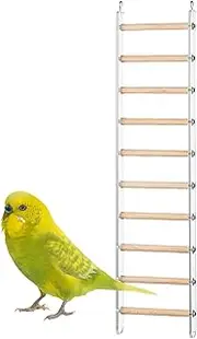 Bird Ladder,Step Perches for Cage | Fun Ladder Toy for Training, with 360° Rotatable Hook, for Lovebirds, Parrot, Budgies and Other Small, Medium Birds
