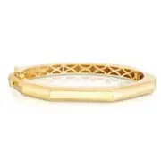 14kt Yellow Gold 7" 6mm Octagon Edge Geometric Bangle Bracelet 11 grams