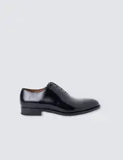 Hawes & Curtis Black Leather Wholecut Oxford Shoe Size: 10