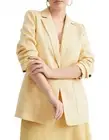 BNWTWitchery Patch Pocket Linen Blazer Summer Gold Sz 6 Sweet Pastel Lemon Hue