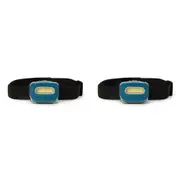 2x Legami COB SOS LED Headlamp/Headlight Torch/Light Hiking/Camping Petrol Blue