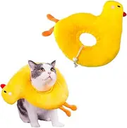 NACOCO Pet Recovery Cone Collar Cat Cute E-Collar Elizabethan Collar After Surgery Recovery Pet Cone for Cat Puppy Breathable Soft Edge and Easy to Clean (Large, Yellow)