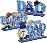 Fathers Day Table Decorations - Wood Father's Day Decorations - Kids' Party Centerpieces for Dad Birthday Family Friends Table Desk