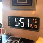 Digital Wall Clock with Remote Control Big LED Screen Date Week Temperature