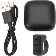 Remote Control Ring, Bluetooth Camera Video Recording Remote with Charging Case, App Page Turner for Cell Phone, Camera, Remote Scrolling Ring Clicker for Shutter Selfie (Black)