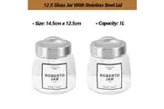 12X 1L Glass Apothecary Candy Jar with Lid Kitchen Food Storage Cookie Jam Jar